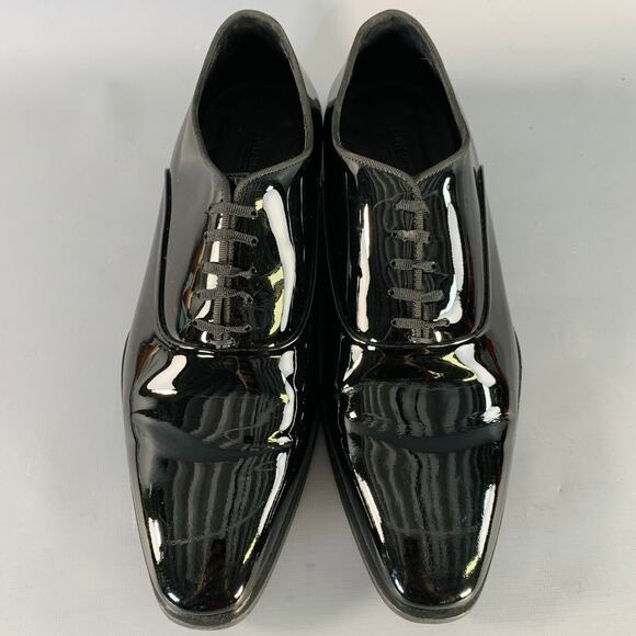 SUITSUPPLY Size 9.5 Black Patent Leather Oxford Tuxedo Lace-Up Shoes main image 9